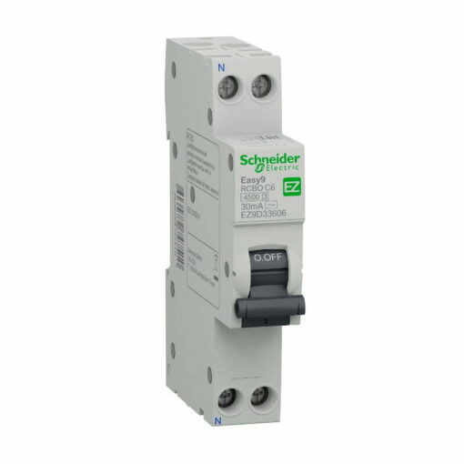 Chống rò RCBO Easy9 1P+N 25A 4.5kA 30mA loại Slim Schneider EZ9D33625