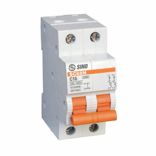 Cầu dao tép MCB 2P 63A 6kA Sino SC68N/C2063