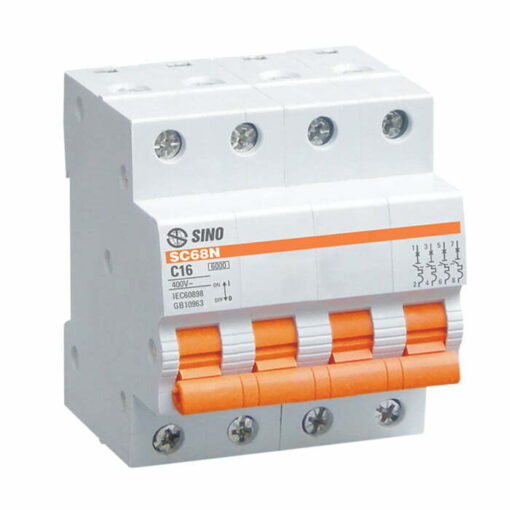 Cầu dao tép MCB 4P 16A 6kA Sino SC68N/C4016
