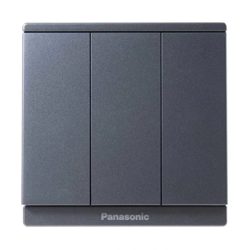Bộ 3 công tắc Moderva 1 chiều bắt vít màu xám ánh kim Panasonic WMF505MYH-VN