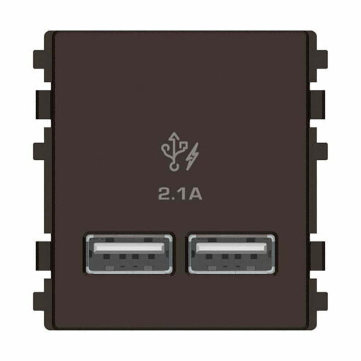 Ổ sạc USB 2.1A đôi size 2S màu đồng ánh bạc Schneider 8432USB_BZ