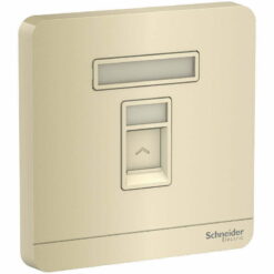 Bộ ổ cắm mạng AvatarOn cat5e đơn màu vàng ánh kim Schneider E8331RJS5_WG_G19