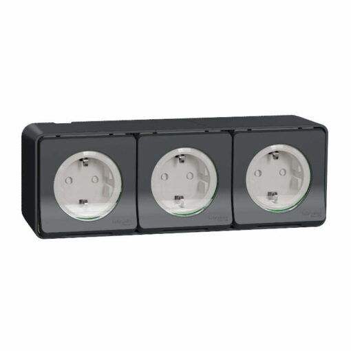 Bộ ổ cắm ba Schuko Mureva 16A chống thấm IP55 Schneider MUR36038