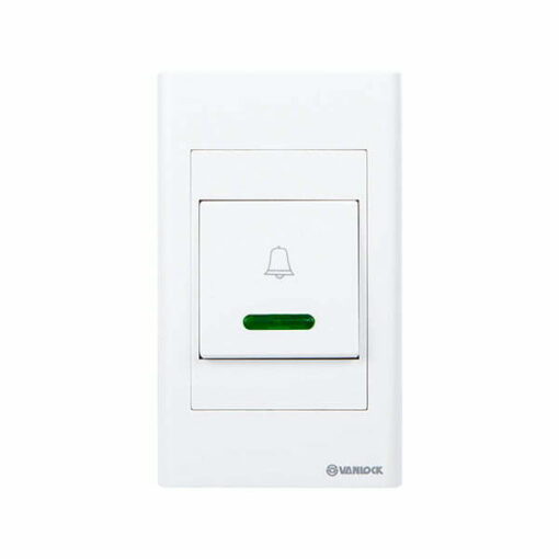 Nút chuông S18 bản rộng có đèn báo xanh loại dọc 3A Vanlock S18BNG/V