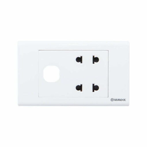 Bộ 2 ổ cắm S18 2 chấu 16A với 1 lổ Vanlock S18U2X