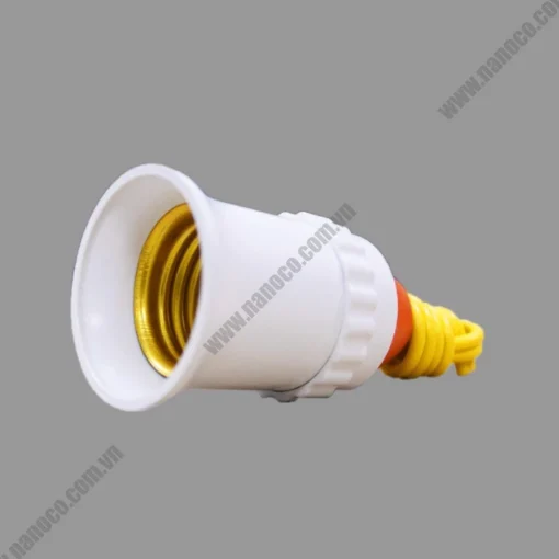 Đui đèn E27 loại di động có dây dài 20cm màu đen Nanoco NAE2720BK