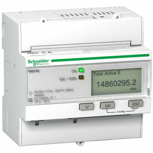 Đồng hồ đo kWh, tích hợp sẵn biến dòng 63A Schneider A9MEM3100