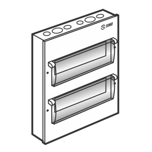 Tủ điện vỏ kim loại chứa 28 module lắp âm Sino EM28PL