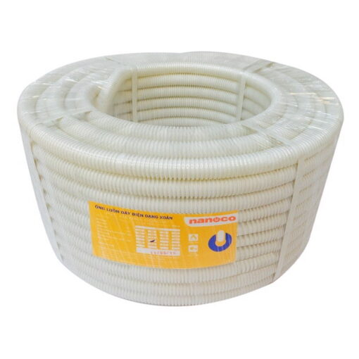 Ống luồn dây đàn hồi Ø32 màu trắng (cuộn 25m) Nanoco FRG32WH