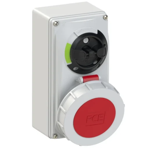 Ổ cắm kèm công tắc kín nước 32A 5P 400V 6H IP67 PCE F61252-6
