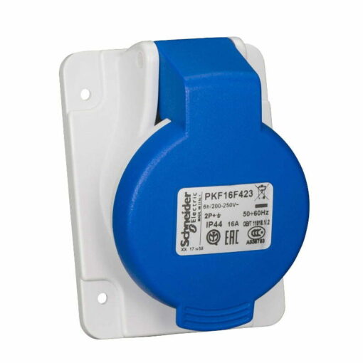 Ổ cắm gắn âm dạng nghiêng 2P+E 16A 230V IP44 Schneider PKF16F423