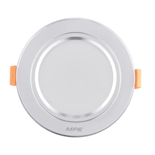 Đèn LED downlight nhôm âm trần viền bạc 7W sáng trắng MPE DLB-7T