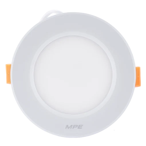 Đèn LED downlight nhôm âm trần viền trắng 7W sáng vàng MPE DLT-7V