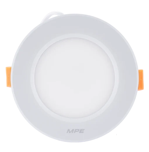 Đèn LED downlight nhôm âm trần viền trắng 7W sáng vàng MPE DLT2-7V