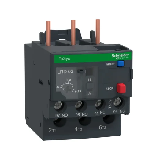 Rơ le nhiệt 0.16...0.25A dùng với Contactor LC1D09 ... LC1D38 Schneider LRD02