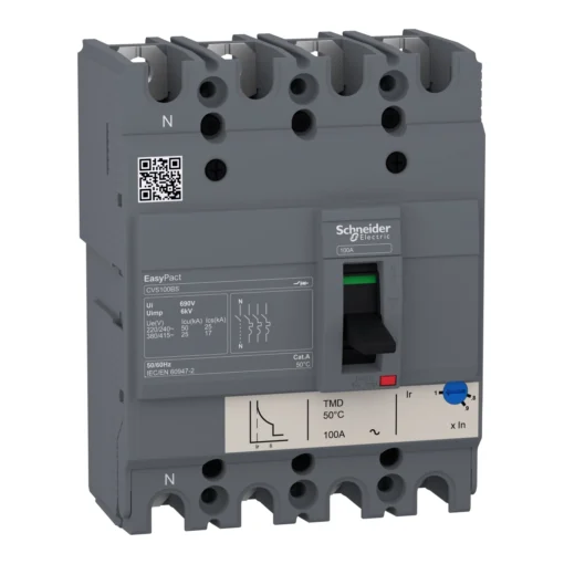 Cầu dao khối MCCB CVS100BS 4P 32A 25kA chỉnh dòng Schneider LV510953