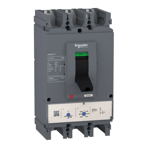 Cầu dao khối MCCB CVS630F 3P 500A 36kA chỉnh dòng Schneider LV563305