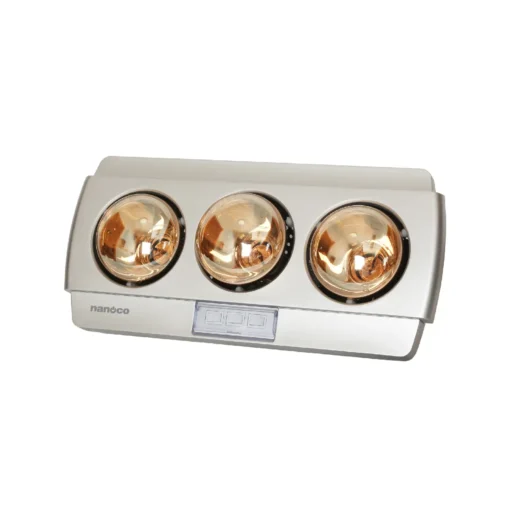 Đèn sưởi 3 bóng 825W 220V, mặt màu bạc, thân màu bạc Nanoco NBH641S