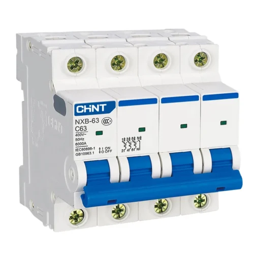 Cầu dao tép MCB NXB-63 4P C63 6kA Chint