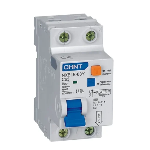 Chống rò RCBO NXBLE-63Y 1P+N C25 30mA 4.5kA Chint